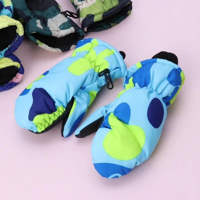 1 чифт бебешки зимни водоустойчиви топли ръкавици с ръкавици, момче, момиче, деца, деца, ски ръкавици на открито