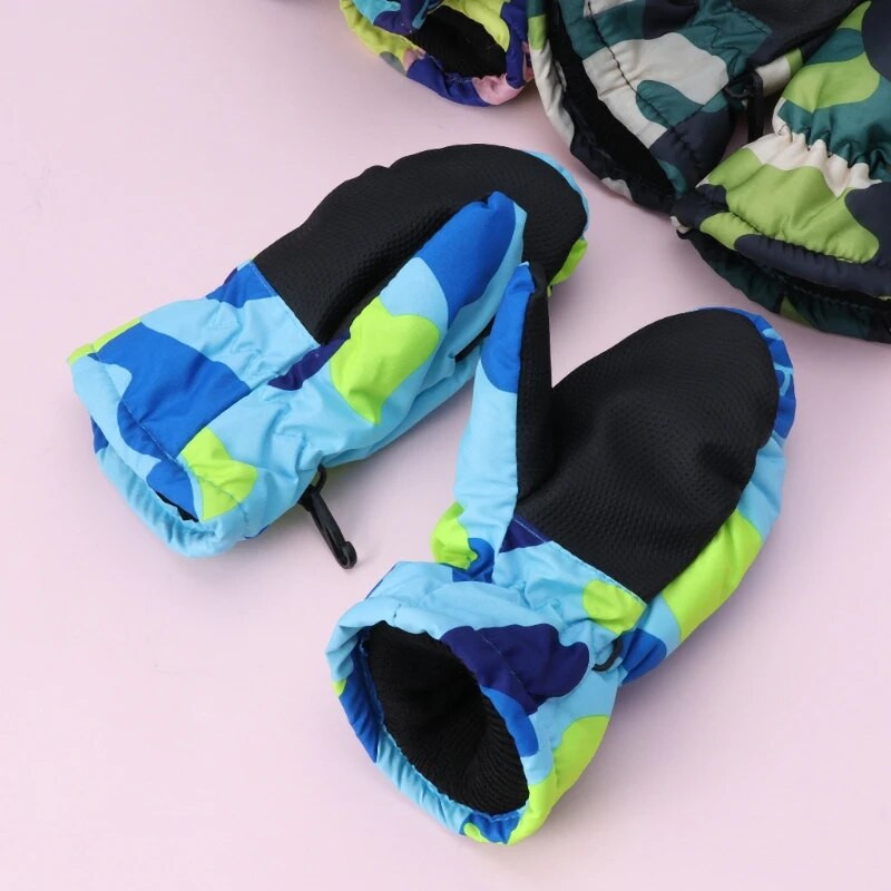 1 чифт бебешки зимни водоустойчиви топли ръкавици с ръкавици, момче, момиче, деца, деца, ски ръкавици на открито