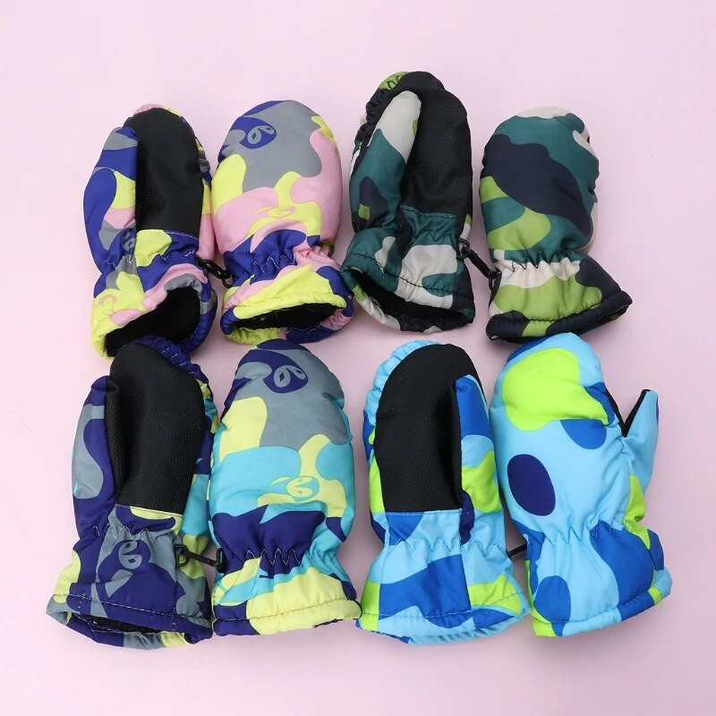 1 чифт бебешки зимни водоустойчиви топли ръкавици с ръкавици, момче, момиче, деца, деца, ски ръкавици на открито