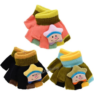 Търговия на дребно 2-7 години ръкавици ръкавици 3D открити пръсти деца момчета момичета деца деца бебета пролет есен есен