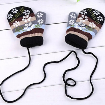 Βρεφικά γάντια Φθινόπωρο Χειμώνας Παιδικά Ζεστά Γάντια Βρεφικά Αγόρια Κορίτσια Μαλακά Παιδικά Γάντια Snowflake Sripe Βρεφικά αξεσουάρ για παιδιά