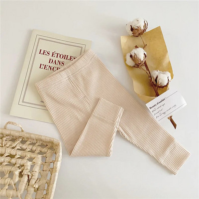 Есенни пролетни клинове за момиченца Памучни бебешки момчета с рипсени бебешки дрехи с пълна дължина Тесни панталони Детски ежедневни панталони