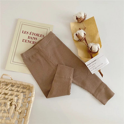 Есенни пролетни клинове за момиченца Памучни бебешки момчета с рипсени бебешки дрехи с пълна дължина Тесни панталони Детски ежедневни панталони