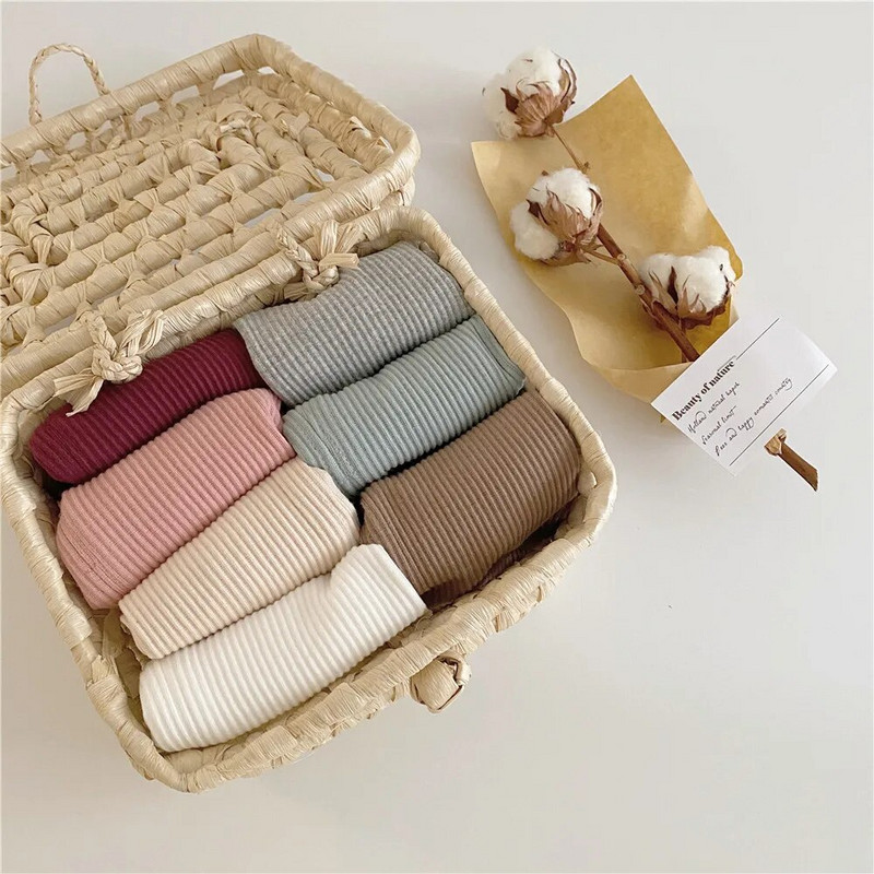 Есенни пролетни клинове за момиченца Памучни бебешки момчета с рипсени бебешки дрехи с пълна дължина Тесни панталони Детски ежедневни панталони