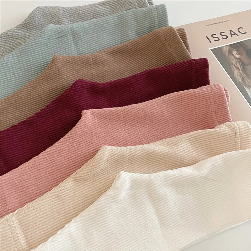 Есенни пролетни клинове за момиченца Памучни бебешки момчета с рипсени бебешки дрехи с пълна дължина Тесни панталони Детски ежедневни панталони