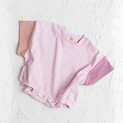 2023 лято за новородени бебета Момчета Момичета Извънгабаритни гащеризони Унисекс гащеризони за бебета Твърди памучни гащеризони с къс ръкав