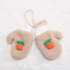 Дебели плюшени топли бебешки ръкавици Зимни плюс кадифени ръкавици Деца Детски коралови поларени плодови ръкавици за 1-6 години