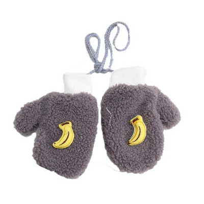 Дебели плюшени топли бебешки ръкавици Зимни плюс кадифени ръкавици Деца Детски коралови поларени плодови ръкавици за 1-6 години