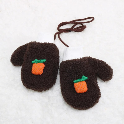 Дебели плюшени топли бебешки ръкавици Зимни плюс кадифени ръкавици Деца Детски коралови поларени плодови ръкавици за 1-6 години