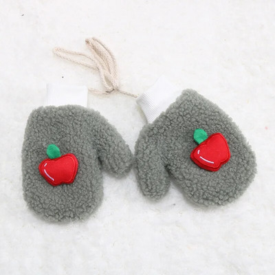 Дебели плюшени топли бебешки ръкавици Зимни плюс кадифени ръкавици Деца Детски коралови поларени плодови ръкавици за 1-6 години