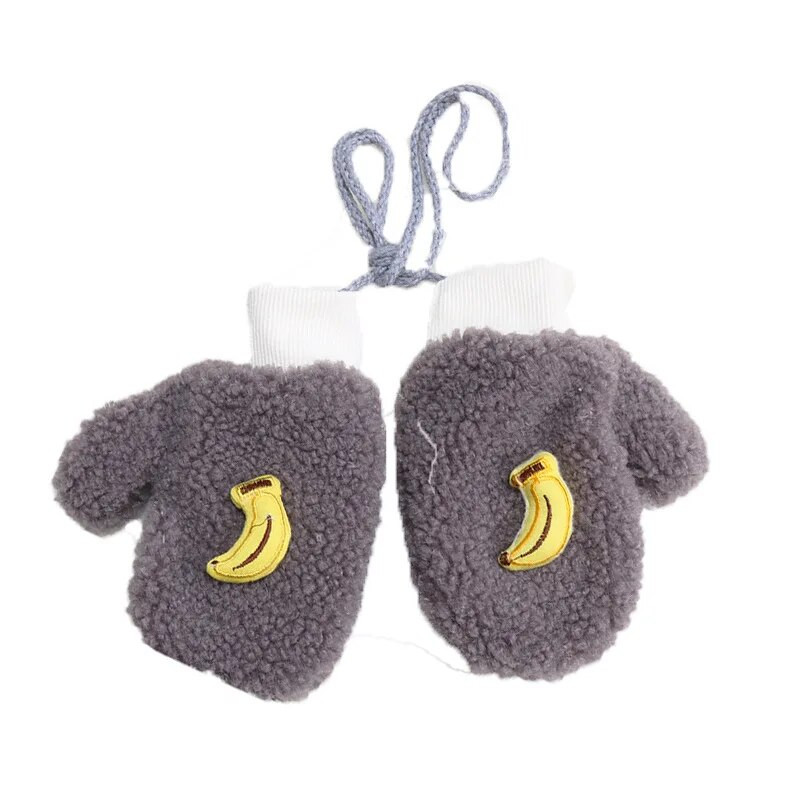 Дебели плюшени топли бебешки ръкавици Зимни плюс кадифени ръкавици Деца Детски коралови поларени плодови ръкавици за 1-6 години