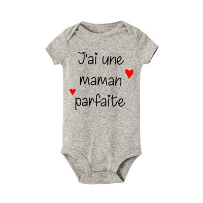 I Have A Perfect Mother Print Дрехи за новородени Бебешки комбинезон с къс ръкав Бебешки гащеризон Бебешко момиче Момче Унисекс бодита