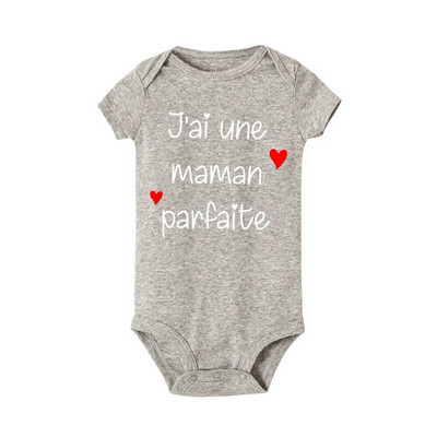 I Have A Perfect Mother Print Дрехи за новородени Бебешки комбинезон с къс ръкав Бебешки гащеризон Бебешко момиче Момче Унисекс бодита