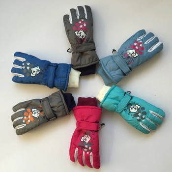 Детски ски ръкавици Зимни водоустойчиви сладки анимационни мотиви Топли снежни ръкавици за момчета Момичета Деца 5-10 години O20 22 Dropship