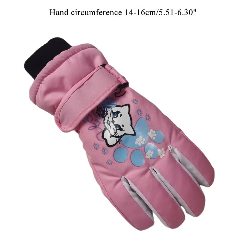 Детски ски ръкавици Зимни водоустойчиви сладки анимационни мотиви Топли снежни ръкавици за момчета Момичета Деца 5-10 години O20 22 Dropship