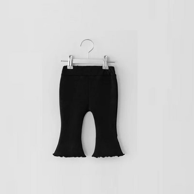 6m-6y Baby Girls Boot Cut Pant 2023 Пролет Нови бебешки кльощави панталони Едноцветни момичешки клинове Детски сладки панталони Детски памучни панталони