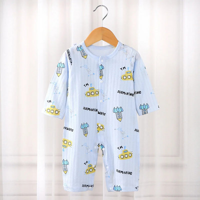 2023 Нов есенен бебешки гащеризон Памучно фолио с дълги ръкави Облекло за катерене Момчета Момичета Пижами Бебешки комбинезон Детски свободни гащеризони