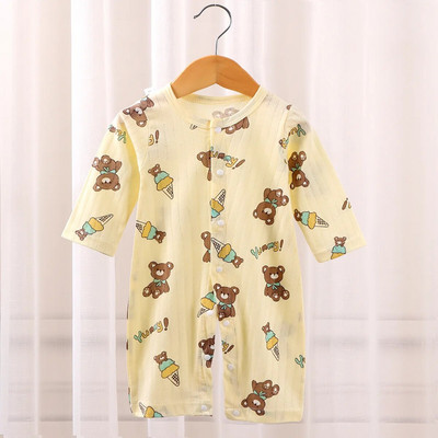 2023 Нов есенен бебешки гащеризон Памучно фолио с дълги ръкави Облекло за катерене Момчета Момичета Пижами Бебешки комбинезон Детски свободни гащеризони