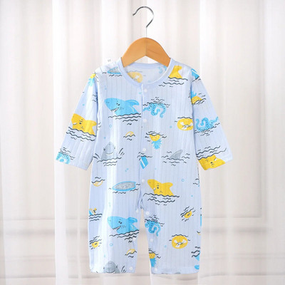 2023 Нов есенен бебешки гащеризон Памучно фолио с дълги ръкави Облекло за катерене Момчета Момичета Пижами Бебешки комбинезон Детски свободни гащеризони