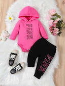 2 бр. Пролетни и есенни комплекти за бебета момичета Гащеризон с дълъг ръкав с качулка и дълги панталони Облекла за новородени 0-24M