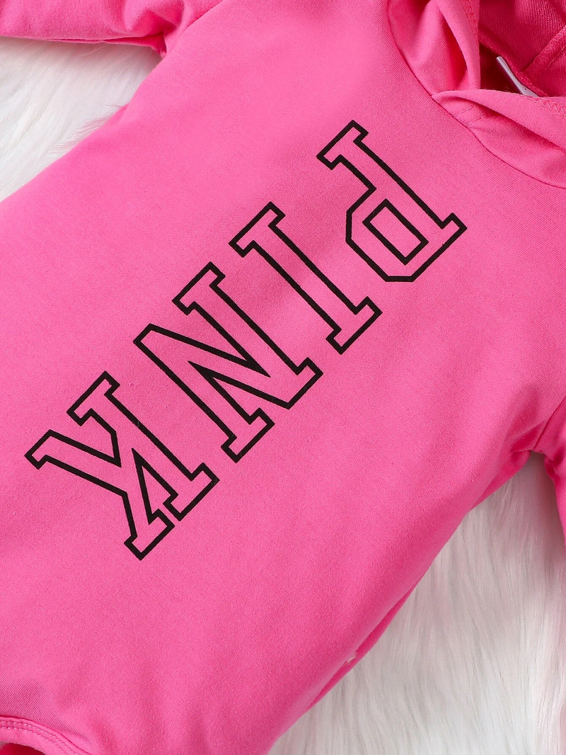 2 бр. Пролетни и есенни комплекти за бебета момичета Гащеризон с дълъг ръкав с качулка и дълги панталони Облекла за новородени 0-24M