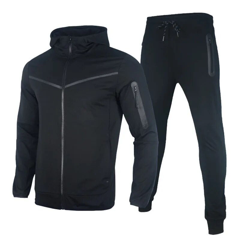 Мъжки пролетен комплект улично облекло Анцуг 2022 Ежедневни качулки Мъжко спортно облекло Комплект от две части Дрехи Яке + Панталон Спортен костюм