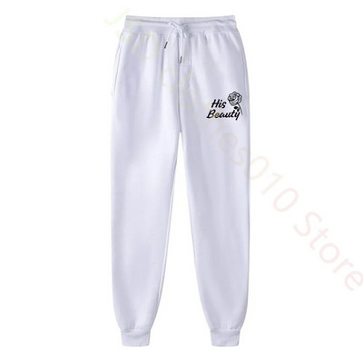 Комплект качулка за двойка Beauty Beast Print Анцуг Мъжки суичър и спортен панталон 2 бр. Спортно облекло Ежедневно облекло Дамски костюм