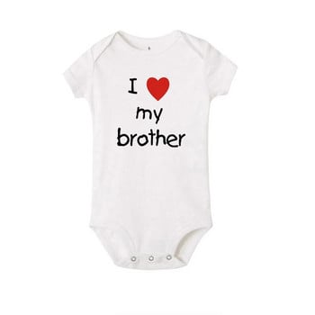 I Love My Sister Brother Twins Baby Short Sleeve Bodysuit Newborn Baby Boys Girls Infant Summer Romper Дрехи Гащеризон Подаръци