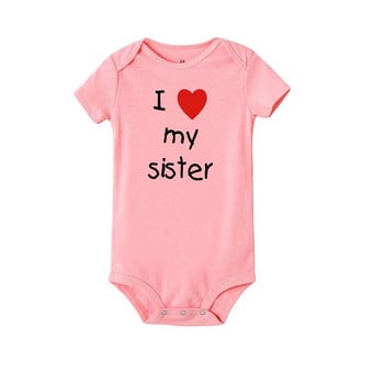 I Love My Sister Brother Twins Baby Short Sleeve Bodysuit Newborn Baby Boys Girls Infant Summer Romper Дрехи Гащеризон Подаръци