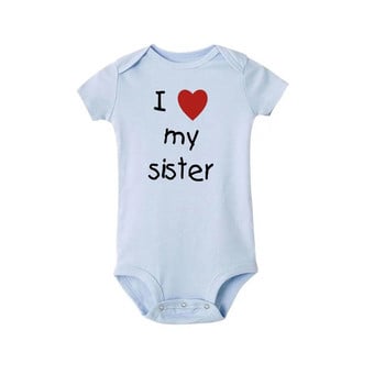 I Love My Sister Brother Twins Baby Short Sleeve Bodysuit Newborn Baby Boys Girls Infant Summer Romper Дрехи Гащеризон Подаръци