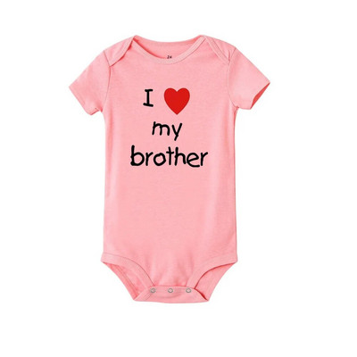 I Love My Sister Brother Twins Baby Short Sleeve Bodysuit Newborn Baby Boys Girls Infant Summer Romper Дрехи Гащеризон Подаръци
