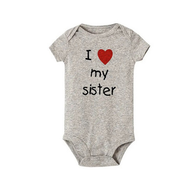 I Love My Sister Brother Twins Baby Short Sleeve Bodysuit Newborn Baby Boys Girls Infant Summer Romper Дрехи Гащеризон Подаръци