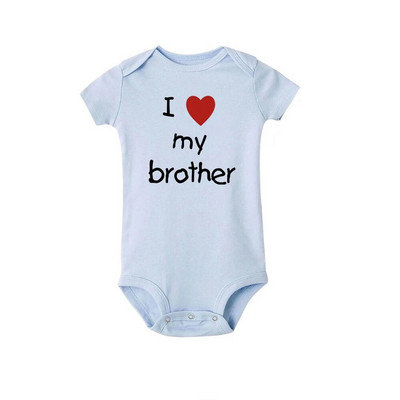 I Love My Sister Brother Twins Baby Short Sleeve Bodysuit Newborn Baby Boys Girls Infant Summer Romper Дрехи Гащеризон Подаръци