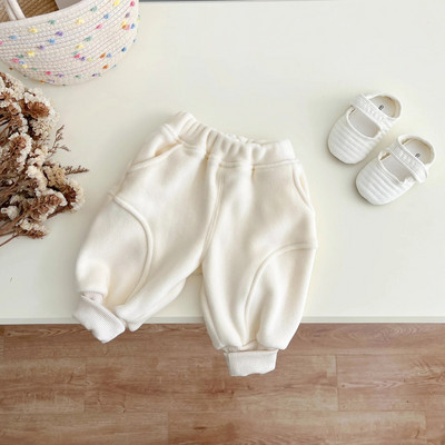 Őszi baba téli ruhák Kids Plus bársony vastag meleg pulóver lányok gyerekek polár tömör alkalmi nadrágok fiú csecsemő nadrágok