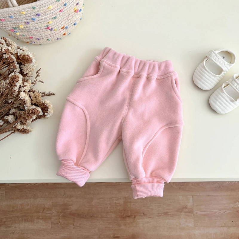 Бебешки есенно-зимни тоалети Деца плюс кадифени удебелени топли суичъри Момиче Деца Поларени плътни ежедневни панталони Момче Бебешки панталони