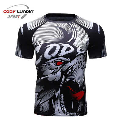 MMA BJJ Rashguard Тениски+Панталони Rash Guard Фитнес анцуг Боксови фланелки Muay Thai Compression Men MMA Kickboxing Sport Suit