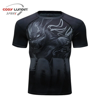 MMA BJJ Rashguard Тениски+Панталони Rash Guard Фитнес анцуг Боксови фланелки Muay Thai Compression Men MMA Kickboxing Sport Suit