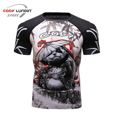 MMA BJJ Rashguard Тениски+Панталони Rash Guard Фитнес анцуг Боксови фланелки Muay Thai Compression Men MMA Kickboxing Sport Suit