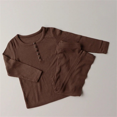 Бебешки детски комплекти пижами Пижама за момчета Есенни пижами за момичета Пижами с дълъг ръкав Горнища + панталони 2 бр. Детско облекло