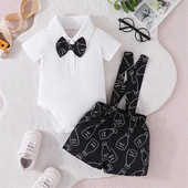 Нов модерен комплект панталони с презрамки за бебета 2023 г. Летен комплект от две части за бебета и малки деца