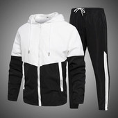 Tavaszi őszi férfi tréningruha alkalmi szett Férfi kocogók kapucnis sportruházat dzsekik+nadrág 2 részes készletek hip-hop futó sportruha 5XL
