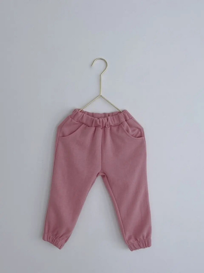 Есенни спортни панталони в бонбонени цветове Момиче Бебешки джобове Едноцветни спортни ежедневни панталони тип молив Момче Деца Модни прости памучни панталони
