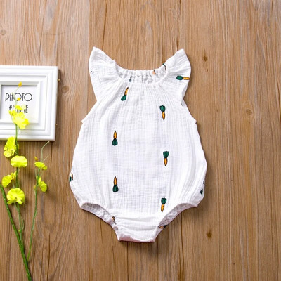 Nyári újszülött csecsemő csecsemő lányok póló muszlin pamut vászon csecsemő póló játszóruha Jumpsuit divat baba ruházat
