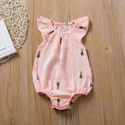 Nyári újszülött csecsemő csecsemő lányok póló muszlin pamut vászon csecsemő póló játszóruha Jumpsuit divat baba ruházat