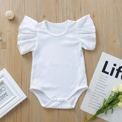Újszülött babaruhák pamut ujjatlan kislányoknak, nyári babaruházat, 0-24 M bambusz babaruha