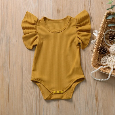 Újszülött babaruhák pamut ujjatlan kislányoknak, nyári babaruházat, 0-24 M bambusz babaruha