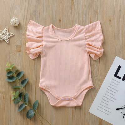 Újszülött babaruhák pamut ujjatlan kislányoknak, nyári babaruházat, 0-24 M bambusz babaruha
