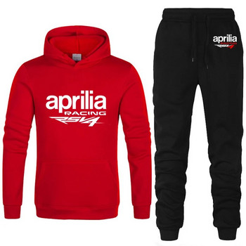 Ανδρική αθλητική φόρμα με κουκούλα Aprilia Racing RSV4 Printing Casual Hoodie+Pants 2 ΤΕΜ Σετ Fleece Υψηλής ποιότητας Αθλητικά ρούχα Τζόκινγκ