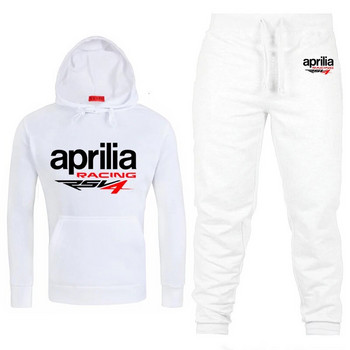 Ανδρική αθλητική φόρμα με κουκούλα Aprilia Racing RSV4 Printing Casual Hoodie+Pants 2 ΤΕΜ Σετ Fleece Υψηλής ποιότητας Αθλητικά ρούχα Τζόκινγκ