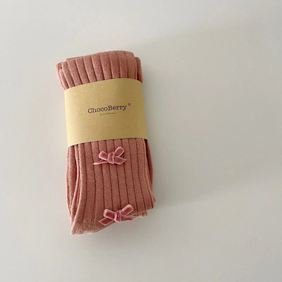 Új aranyos masni szűk lány egyszerű tömör harisnyanadrág Retro 8 színű Pit Bar All-match vékony leggings lányok polár rugalmas nadrág